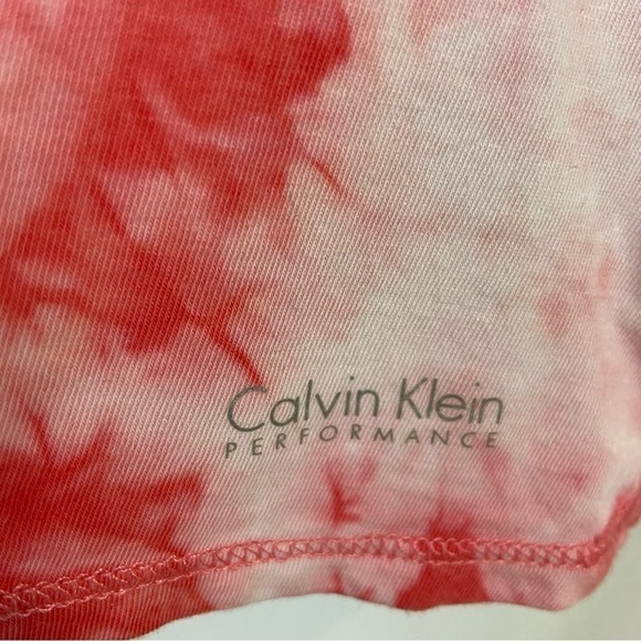 Calvin Klein CK Performance Activewear Pink & White Tie Dye Top Size Extra Large - Picture 8 of 11